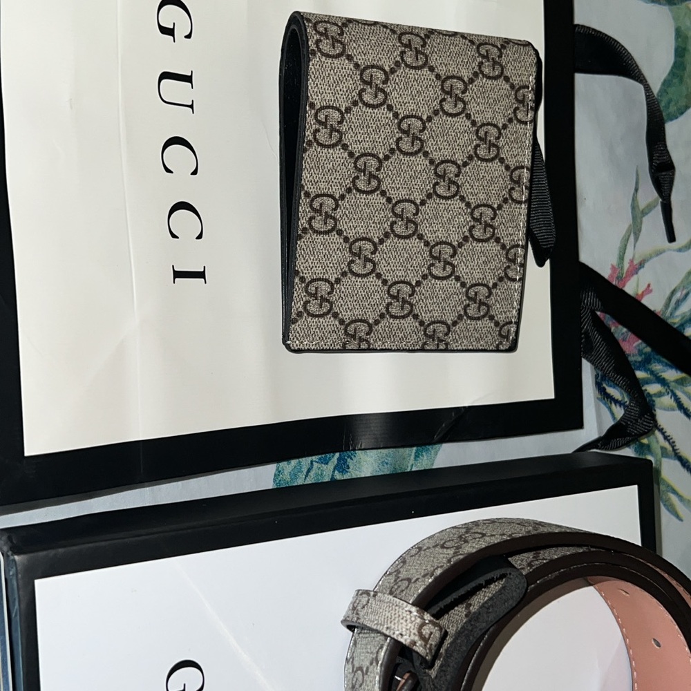 Gucci Tan Leather Belt and wallet - Picture 5 of 5